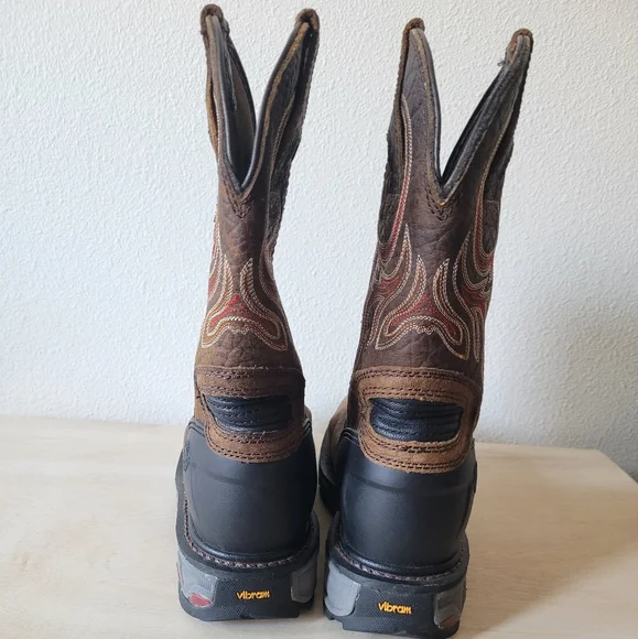 Justin Men's Driscoll Mahogany Western Work Boot Squaretoe WK2110 - Picture 9 of 16